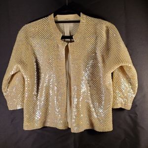 Hand Beaded Sequence Cardigan-100%Pure Wool-M/L